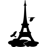 Nc sticker oiseaux sur la tour eiffel
