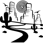 Nc sticker paysage far west