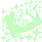 Nc sticker phosphorescent f�e couch� avec les petites �toiles