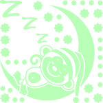 Nc sticker phosphorescent petit singe endormi