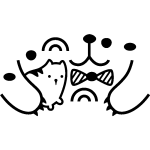 Nc sticker porte nounours avec un n?ud papillon