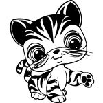 Nc sticker silhouette tigre  quatres pattes