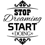 Nc sticker stop dreaming start doing