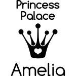 Sticker porte palais de princesse avec pr�nom perso