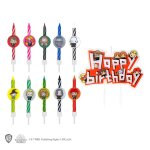 10 bougies d'anniversaire personnages harry potter & 1 happy birthday - harry potter multicolore