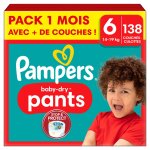 138 couches - culottes baby - dry, taille 6, 14 - 19 kg blanc