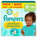 144 couches premium protection taille 6, 13kg + , blanc