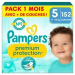 152 couches premium protection, taille 5, 11 - 16 kg blanc