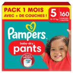 160 couches - culottes baby - dry, taille 5, 12 - 17 kg blanc