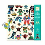 160 stickers m�tallis�s robots multicolore
