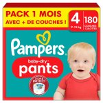 180 couches - culottes baby - dry, taille 4, 9 - 15 kg blanc