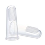 2 doigtiers brosse � dents en silicone multicolore