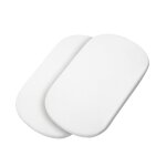 2 draps en coton bio pour nacelle b�b� maxi - cosi blanc