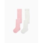 2 paires de collants c�tel�s / jacquard multicolore