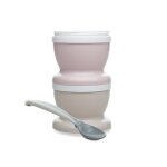 2 petits pots pour nourriture + 1 cuillre douce rose poudr