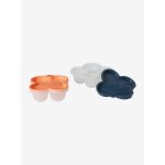 Les 2 pots de conservation en silicone rose / marine