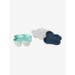 Les 2 pots de conservation en silicone vert / bleu