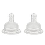 2 t�tines silicone anti - colique d�bit variable gros biberons transparent