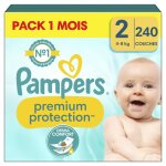 240 couches premium protection, taille 2, 4 - 8 kg blanc