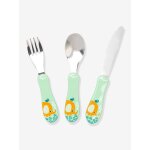 3 couverts inox enfant vert