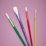 4 pinceaux synthtiques - colo multicolore