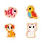 4 puzzles volutifs en bois animaux 2  5 pcs multicolore