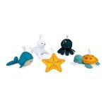 5 ponges de bain petits barboteurs bleu