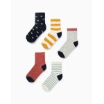 5 paires de chaussettes avec d�tails contrast�s multicolore