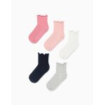 5 paires de chaussettes c�tel�es ondul�es multicolore