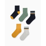 5 paires de chaussettes côtelées rayées / unies multicolore 5 paires de chaussettes côtelées rayées / unies multicolore