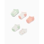 5 paires de socquettes avec d�tails contrast�s multicolore