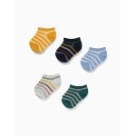 5 paires de socquettes � rayures contrast�es multicolore