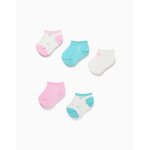 5 paires de socquettes unies / florales multicolore