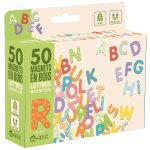 50 magnets en bois - lettres majuscules beige 50 magnets en bois - lettres majuscules beige