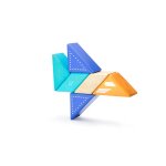 6 blocs en bois magn�tiques - avion � r�action bleu