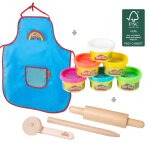 6 ptes  modeler play - doh + tablier impermable et accessoires multicolore