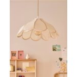 Abat - jour fleur en tissu pour suspension �cru