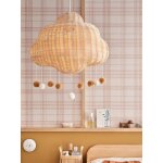 Abat - jour nuage en rotin beige doré Abat - jour nuage en rotin beige doré