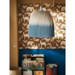 Abat - jour pour suspension en bambou tie and dye beige / bleu