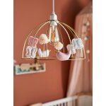 Abat - jour pour suspension cage dorée papillon doré Abat - jour pour suspension cage dorée papillon doré