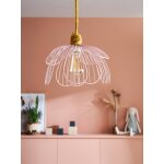 Abat - jour pour suspension en mtal fleur rose