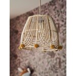 Abat - jour pour suspension pompons en rotin marron