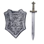 Accessoires dguisement enfant glaive et bouclier de chevalier gris