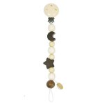 Accroche t�tine lune / etoile beige