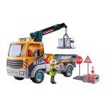 Action heroes camion de chantier avec grue et ouvrier et accessoires 71750 multicolore