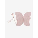 Ailes de papillon en gaze de coton + baguette magique rose