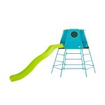 Aire de jeux �volutive toboggan explorer tour m�tal h201cm bleu - vert