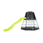Aire de jeux m�tal toboggan explorer tour m�tal h201cm bleu - noir - vert