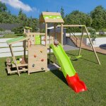 Aire de jeux avec toboggan 2, 20 m zesty xpression - 12 enfants bois