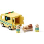 Ambulance en bois aiden jaune, bleu